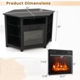 thumbnail image 3 of Giantex Corner TV Stand w/Electric Fireplace, Entertainment Center, Media Console Cabinet, Black, 3 of 10