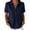 Navy, variant on Guluxicc Women's Linen Lounge Shirts Loose Pullover Collared V Neck Solid Tops for Everyday Wear Summer Casual Outfits