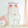 thumbnail image 5 of Fantasy Fields Kids Vanity Table and Stool Set with Castle Design, Pink, 5 of 10