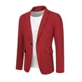 thumbnail image 5 of INSPIRE CHIC Formal Blazers for Men's Slim Fit Solid Color Prom Wedding Sports Coats Burgundy 2XL, 5 of 5