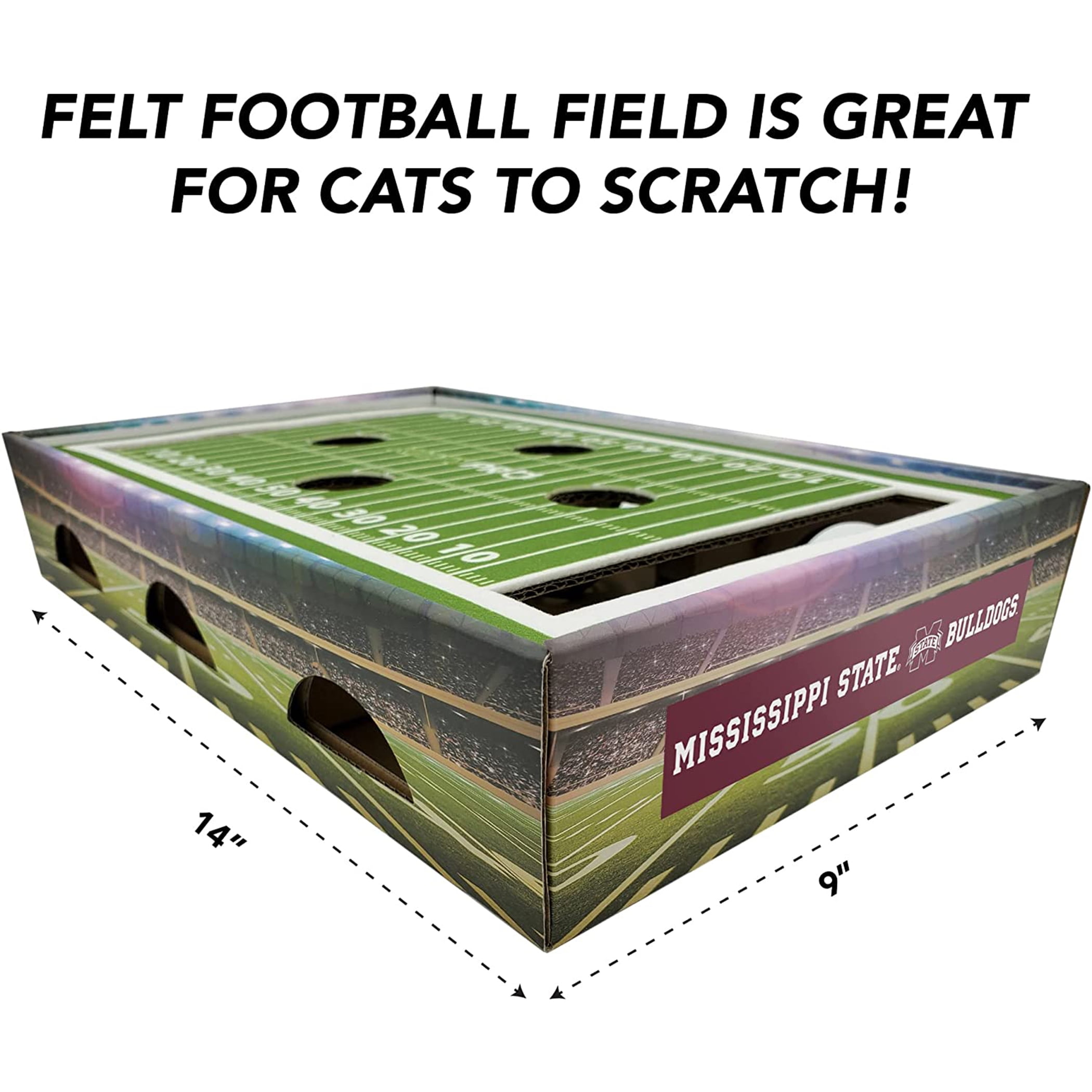 Pets First NCAA Cat Scratcher Box Football Field Designed Cat Scratcher & Lounge
