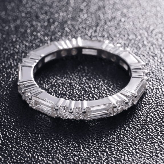 Eclet Jewels 1.4 Ct Brilliant Round Cut Lab-Created Simulated Diamond Dainty Engagement Ring 14K White Gold Plated Ring for Women
