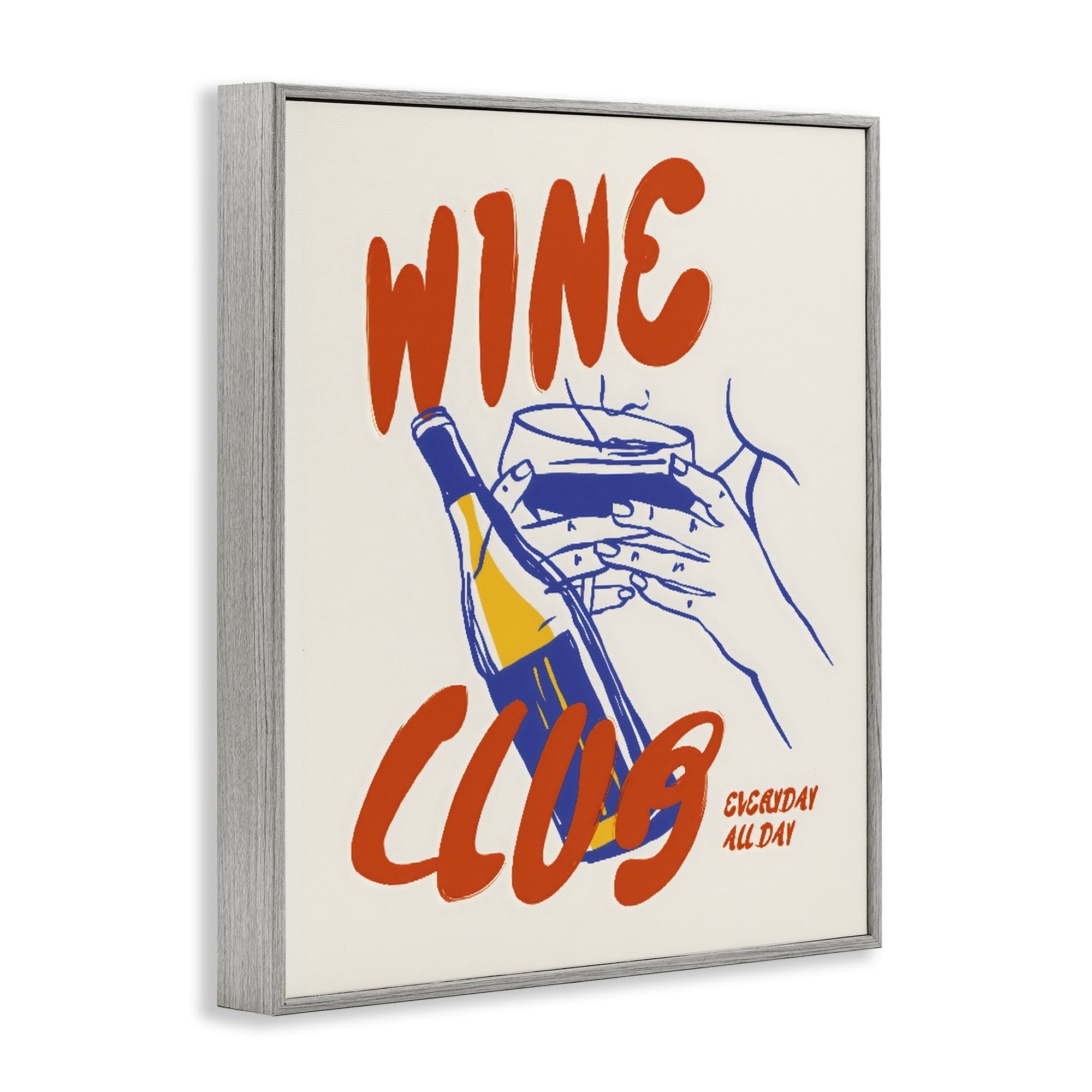 Stupell Industries Wine Club Every Day Gray Framed Giclee Art, design by The Prints Vibe