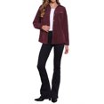 thumbnail image 2 of Camisas de pana INSPIRE CHIC para mujer, chaqueta casual de manga larga con botones, XS, burdeos, 2 of 6