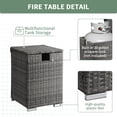thumbnail image 4 of Alvantor Gray Gradient Wicker Small Storage Side Table 15.7 x 15.7 x 22.4 in Rattan Cube End Table with Hidden Storage and Lift-off Lid, 4 of 11