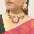 thumbnail image 3 of Efulgenz Ethnic Choker Necklace Earrings Maang Tikka Kundan Faux Pearl Red Traditional Indian Wedding Bridal Set Bollywood Jewelry for Women, 3 of 5