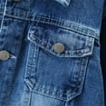 thumbnail image 6 of NAISIBABY Denim Jacket for Girls 8T, Classic Fit Button-Up Long Sleeve Kids Fashion Causal Jean Outwear Blue, 6 of 9