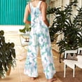 thumbnail image 4 of DGMIOCS Women's Tie Dye Sleeveless Wide Leg Overalls with Pockets Loose Fit Jumpsuit White XXXL, 4 of 6