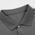 thumbnail image 3 of ohmzyzo Men's Business Work T-Shirts Basic Solid Color Button Down Pullover Tops Short-Sleeved Work Clothes Outdoor Lapel Polo Tees Dark Gray M, 3 of 7