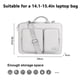 thumbnail image 2 of 14.1-15.4 Bandolera de hombro para ordenador portátil de 14,6 pulgadas, para portátil de 13 a 14,6 pulgadas, viajes de oficina y trabajo, bolsa de mensajero repelente al agua, 2 of 5