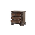 thumbnail image 4 of Vintage Traditional Style 3-Drawer Nightstand Made With Wood in Walnut, 4 of 6