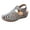 Gray, variant on OAVQHLG3B Soft Leather Closed Toe Vintage Anti-Slip Sandals For Women High-quality