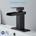 thumbnail image 7 of Wovier Matte Black Waterfall Bathroom Sink Faucet with Supply Hose and Plate,Single Handle Single Hole Lavatory Faucet,Basin Mixer Tap Commercial, 7 of 7