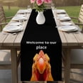 thumbnail image 4 of Funny Chicken Table Runner 108 Inches, Welcome To OUR Place Modern Retro Bed Runner Dresser Scarves Tabletop for Indoor Outdoor Parties/Ceremony/Banquet, 13"x 108", 4 of 8
