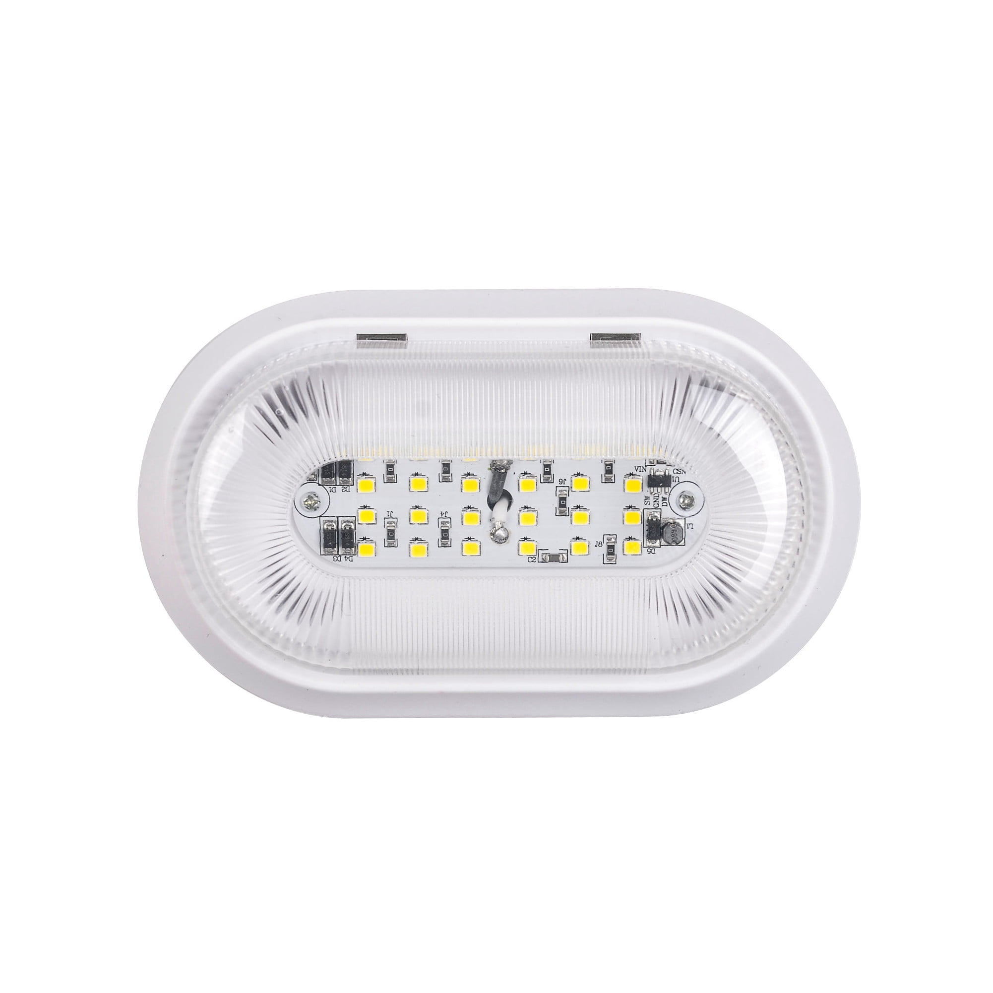 Makerz 0 68 280 Lumen RV Porch Light with Aluminum Plate - 10-24 Volt DC, White