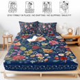 thumbnail image 5 of Twin XL Size Fitted Sheet Set - Navy Blue Floral 2 Piece Bedding Sets 16" Deep Pocket Fitted Sheet with 1 Pillowcases, Spring Farmhouse Botanical Flowers Vintage Brushed Microfiber Luxury Bed Sheets, 5 of 9