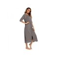thumbnail image 5 of Women's Pajamas Round Neck Nightgown Short-sleeved Zipper Pajamas Large Size Casual Nightdress, 5 of 8