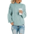 thumbnail image 2 of Miluxas Plus Size Sweater Tops On Seasonal Clearance Women's Soild Long Sleeve Thick Knit Pullover Turtleneck Sweater Coat Light Blue 10(XL), 2 of 7