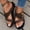 Coffee, variant on Breathable Mesh Cross-Strap Slide Sandals Non-slip Thick Sole Casual Shoes Lightweight Comfort Footwear Black 36