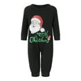 thumbnail image 2 of Elippeo Christmas Family Pajamas Matching Set Santa Claus Print Long Sleeve Tops and Green Plaid Pants Sleepwear, 2 of 10