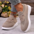 thumbnail image 2 of Orthopedic Walking Shoes for Women Woven Breathable Mesh Sneakers Lightweight Non Slip Arch Support Slip on Flat Shoes Khaki Size 7.5, 2 of 6