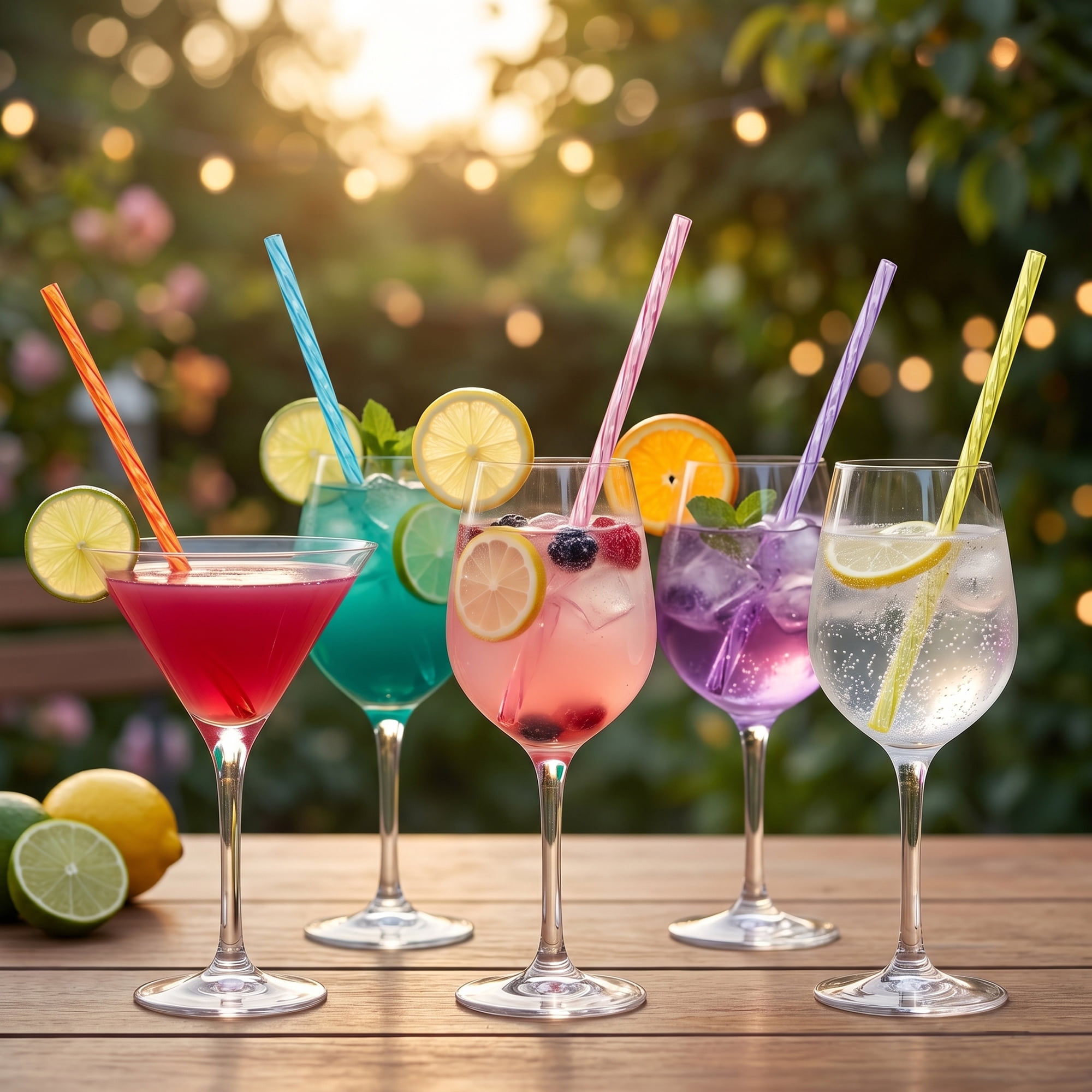 Unique Bargains 8Pcs Reusable Plastic Straws for 40 oz Tumbler Color D