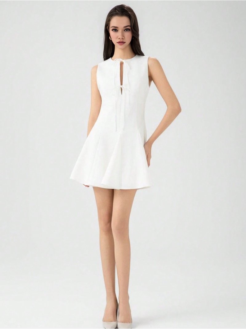 cecilie bahnsen white dress Cecilie Bahnsen White Dress - 10 Year Anniversary Collection - Opal | Dress Silk Organza White - Look 9