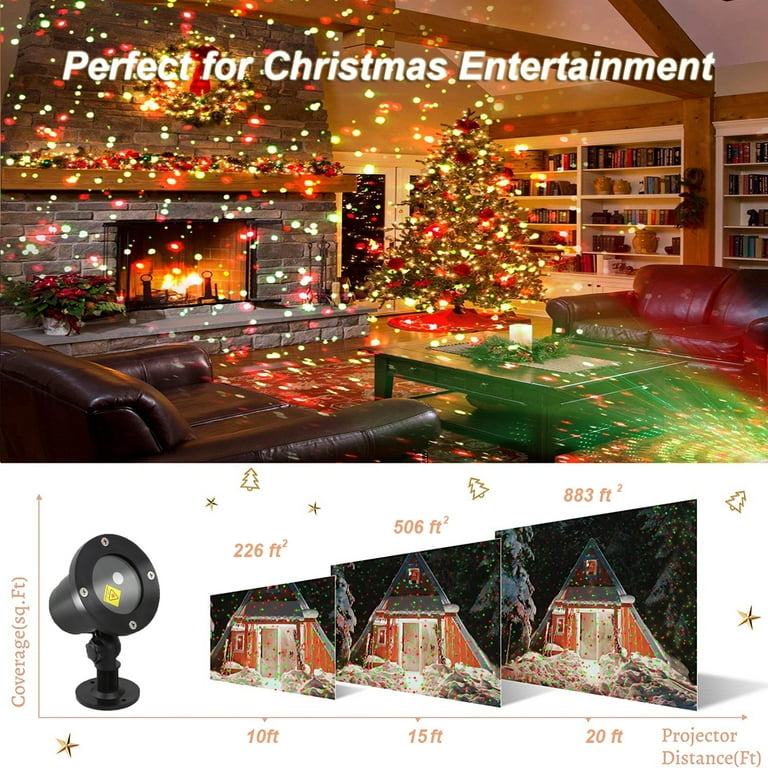 Waterproof Christmas Projection Lights with Red & Green with