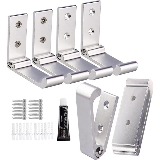 Ganchos Plegables, Ganchos para Colgar En La Pared, Ganchos Plegables De Aleación De Aluminio, Soporte De Pared Resistente, para Dormitorio, Baño, Cocina, Sala De Estar, Puede Soportar 15 Kg