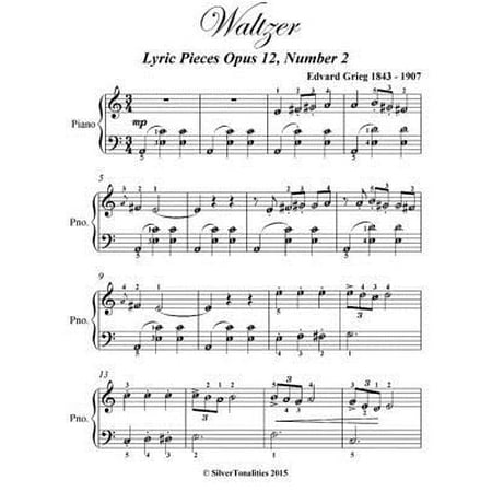 Easy Piano Lyrics - Waltzer Lyric Pieces Opus 12 Number 2 - Easy Piano Sheet Music - eBook