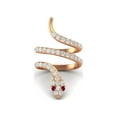 thumbnail image 2 of 925 Sterling Silver Rose Vermeil Women Valentines Day Gifts Wrap Ruby Glass Field Cobra Snake Rings, 2 of 4