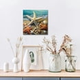 thumbnail image 6 of Fenyluxe Starfish Shells Beach Canvas Wall Art Ready to Hang Home Decor - High Definition Print Framed Artwork for Living Room, Bedroom, Bathroom - Gift Idea for Various Occasions 16x16in, 6 of 6
