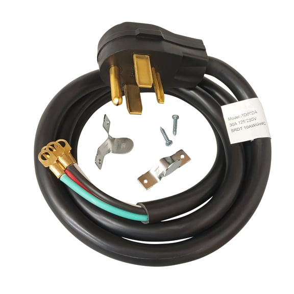 Electrical Dryer 6' Power Cord, 30 Amp, 4 Prong Wire 10 AWG, 125/250V, SDC4-30-6
