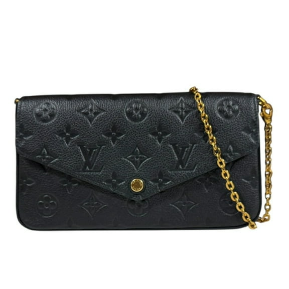 Pre-Owned Louis Vuitton Pochette Felicie Monogram Empreinte Shoulder Bag M82477 Black... (Good)