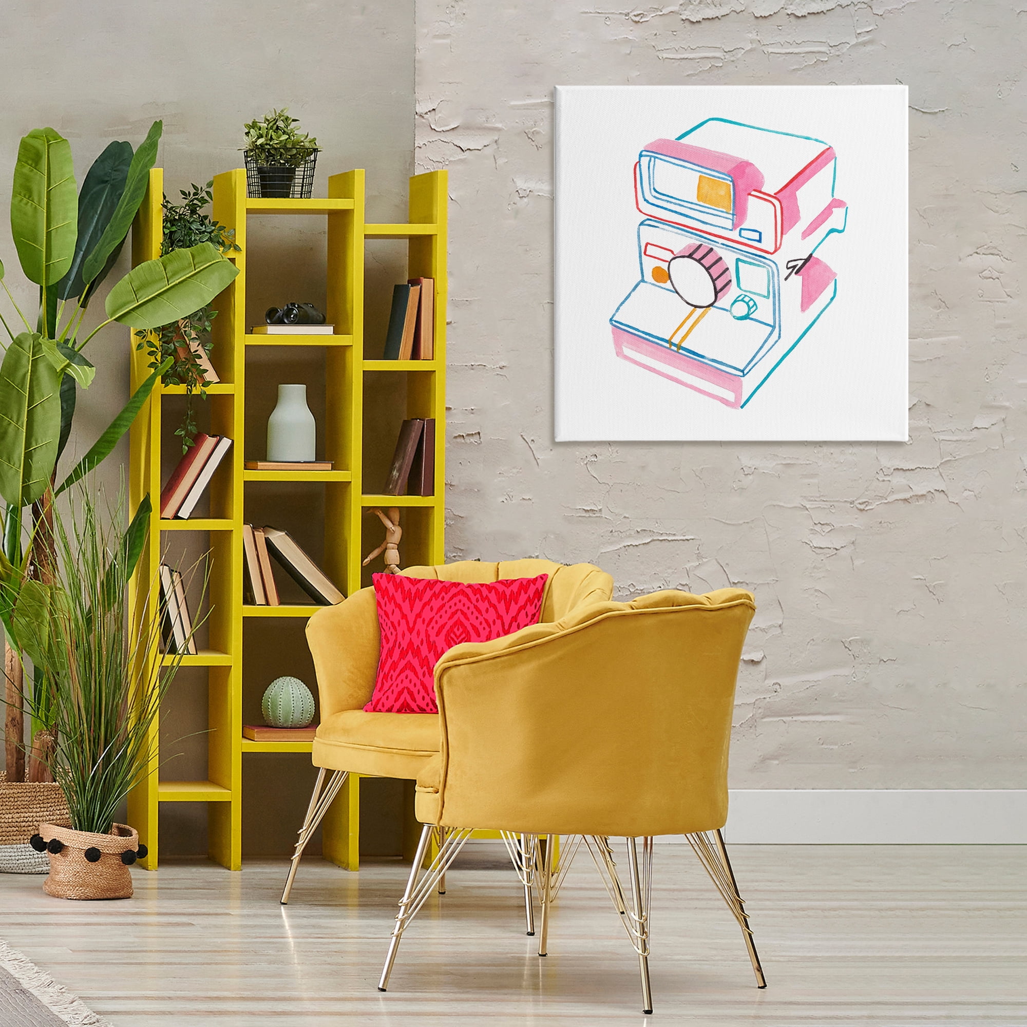 Stupell Industries Pastel Film Camera Novelty Painting Gallery Wrapped Canvas Art Print Wall Art, 30 x 30