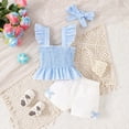 thumbnail image 2 of TAmten Baby Girl Summer Clothes 3Month Cute Ruffle Tops Dress Shorts Outfits Set Infant Toddler Shrit Bloomers Princess Outfit(Light Blue,4-5 Years), 2 of 7