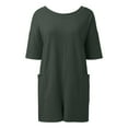 thumbnail image 3 of Women's Summer Casual Backless Romper - Short Sleeve Loose Fit Athletic Beach Jumpsuit with Wide Leg, 3 of 4