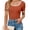 Rust, variant on Women's Short Sleeve Crewneck Slim Fit T Shirt Summer Basic Casual Color Block Tee Tops