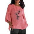 thumbnail image 2 of Blouses pour Femmes Été Aguichant Imprimé Régulier Bouton Col Rond Manches Courtes Femmes Manches Courtes Haut Hauts et Blouses pour Femmes en Liquidation, 2 of 5