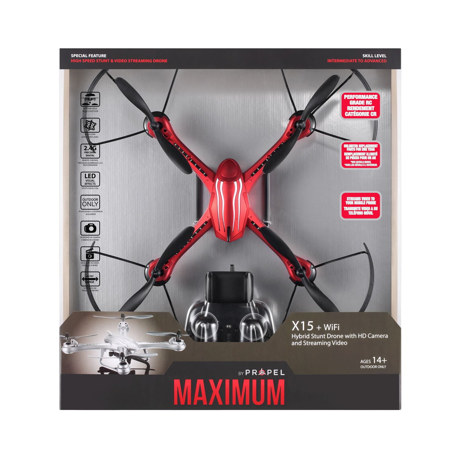 Propel Maximum X15 Hybrid Stunt Drone with HD Camera And Wifi