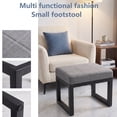 thumbnail image 4 of Ottoman Footstool, Rectangular Linen Footstool with high Elasticity Sponge seat and Metal Legs, Small Footstool for Bedroom, Living Room, Office(Dark Grey), 4 of 9