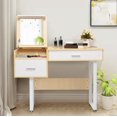 thumbnail image 3 of Costway Vanity Table with Flip Top Square Mirror Makeup Dressing Table Writing Table, 3 of 10