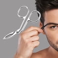 thumbnail image 4 of Professional Scissors Shaped Eyebrow Tweezers Nose Hair Clip Tweezer Tool Flat Tip Tweezers Precise Plucking Rustproof Face Hair Removal, Argent, 4 of 5