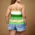 thumbnail image 4 of Women's Plus Size Strapless Tube Top 2026 Dressy Sleeveless Color Block Stretchy Casual Summer Shirt Blouses, 4 of 6