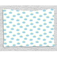 thumbnail image 1 of Clouds Tapestry, Kids Pattern Happily Sleeping Clouds with Crowns and Stars Sweet Dreams, Wall Hanging for Bedroom Living Room Dorm Decor, 60W X 40L Inches, Blue Yellow and White, by Ambesonne, 1 of 2