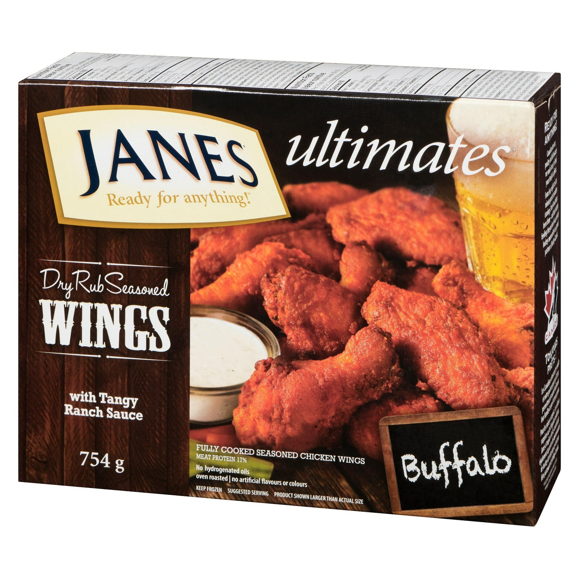 Janes ultimates Dry Rub Seasoned Chicken Wings Buffalo Style, Chicken Wings, 754g