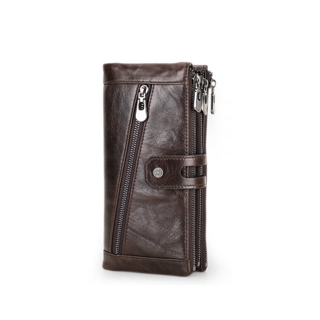Sonducket Cartera de repuesto para mujer, monedero, Color sólido, Rectangular, tarjetero, carpeta de fotos, compartimento para efectivo, Carteras Café