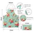 thumbnail image 7 of Pioneer Flower Floral Print Pattern Apron-Garden Aprons for Women with Pockets-Cotton Linen Waterproof Kitchen Cooking Gardening Aprons Adjustable for Kitchen,Cooking,BBQ and Salon 33x27 Inch, 7 of 7