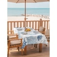 thumbnail image 2 of Outdoor Table Cloth with Umbrella Hole and Zipper,Navy Blue Coastal Waterproof Rectangle Tablecloth 52"x70",Nautical Summer Beach Coral Sea Turtle Washable Table Cover for Outside Party Patio Picnic, 2 of 8