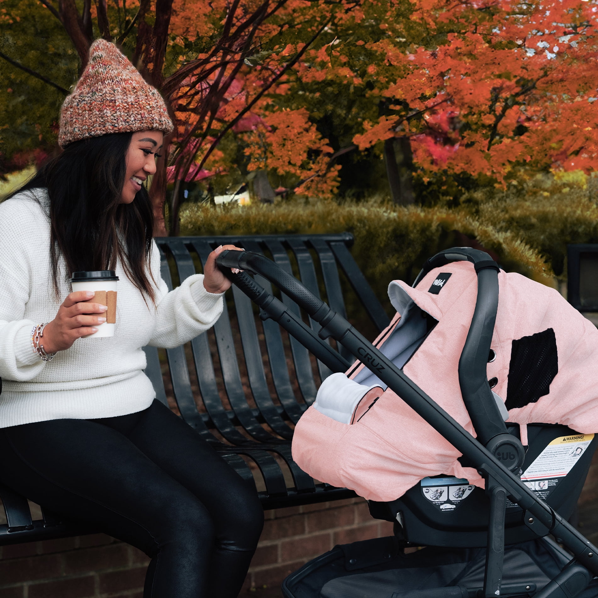 Blush Winter Car Seat Cover